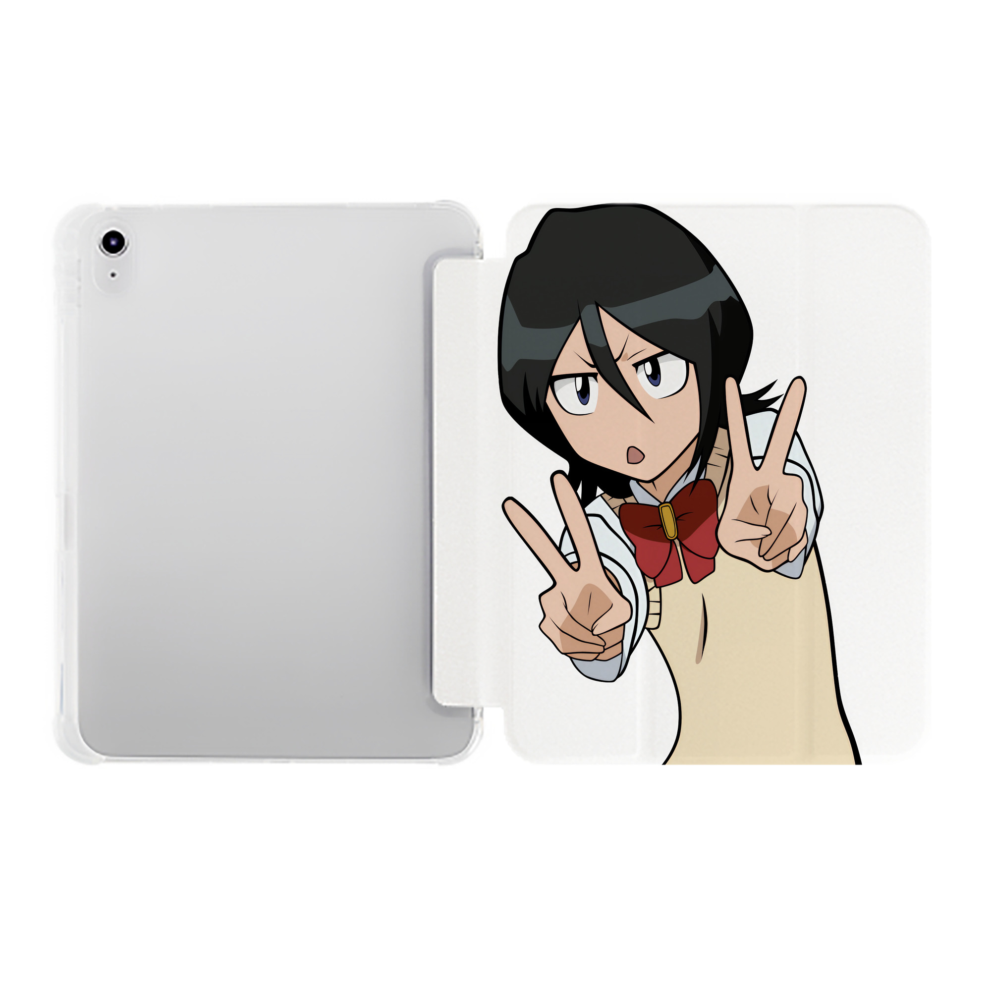 （画像用） ブリーチ 朽木ルキア BLEACH Kuchiki Rukia IPad ケース ペン収納付き 三つ折りスタンド PUレザー×シリコン 対応機種9.5/10.5/10.9インチ